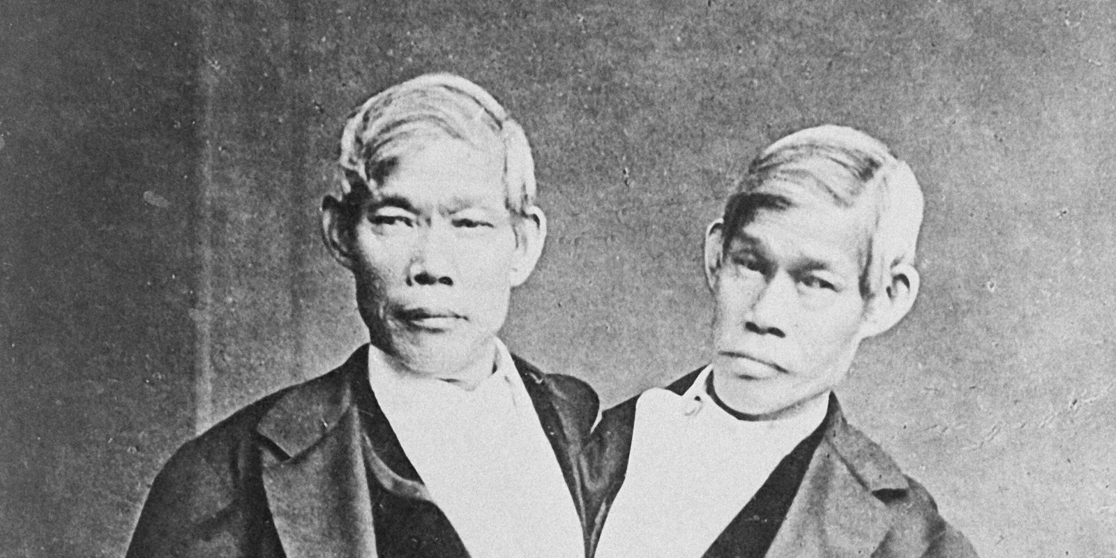 A historical portrait of Chang and Eng Bunker, joined twins