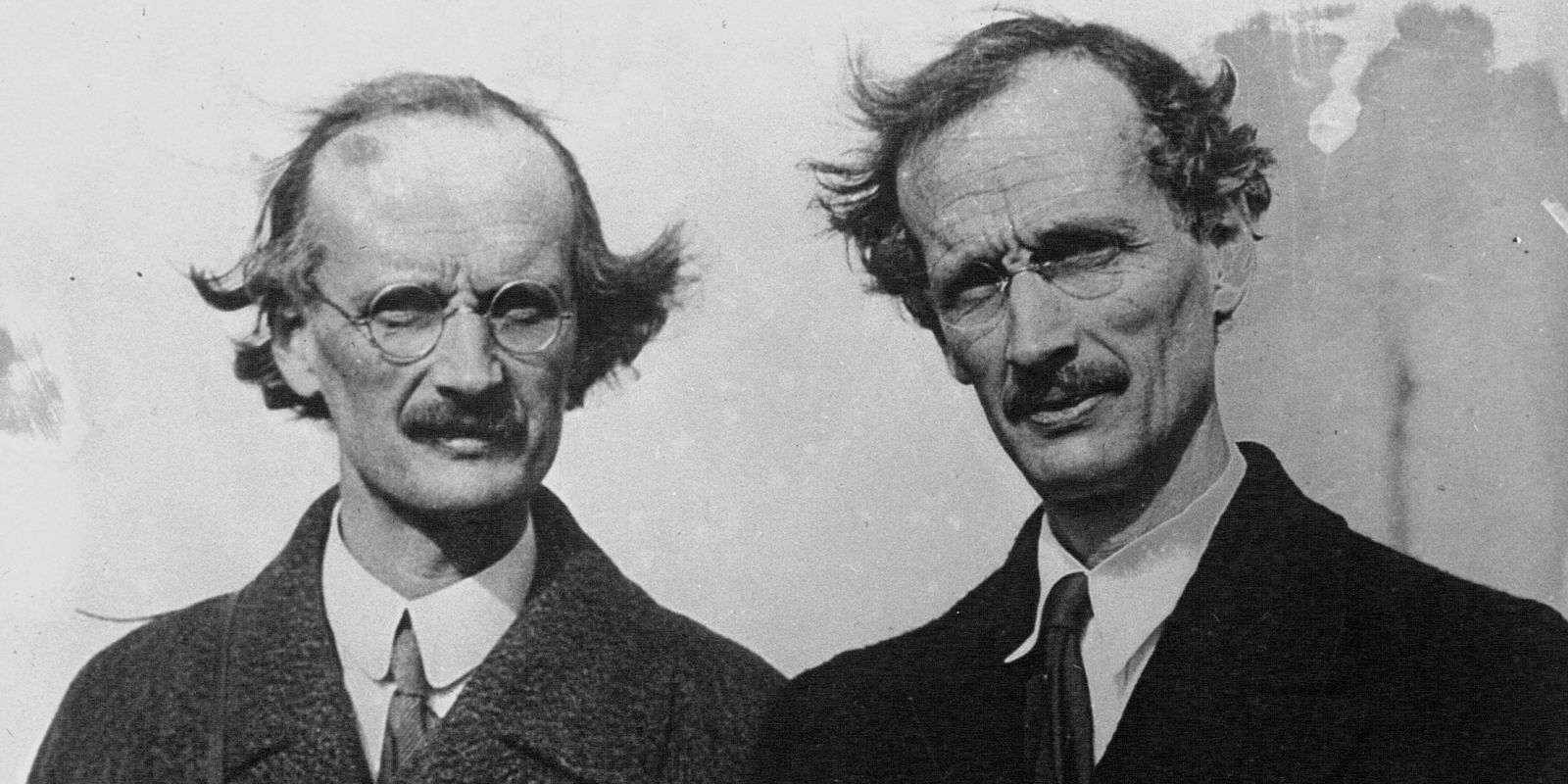 Auguste Piccard with his twin brother Jean on arrival in New York
